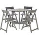 Safavieh Kerman Grey Wash Acacia Wood 5-piece Outdoor Dining Table Set - Thumbnail 4