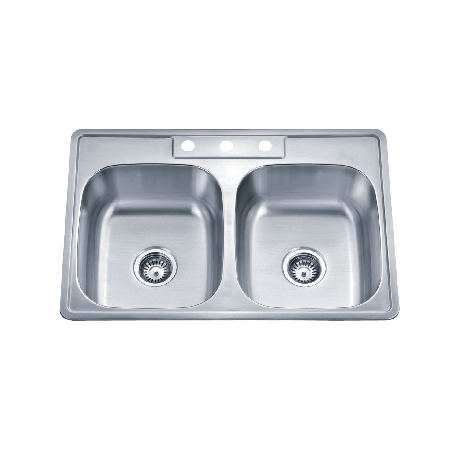 Wells Sinkware 20 Gauge Ada Topmount Double Bowl Stainless Steel Kitchen Sink Package