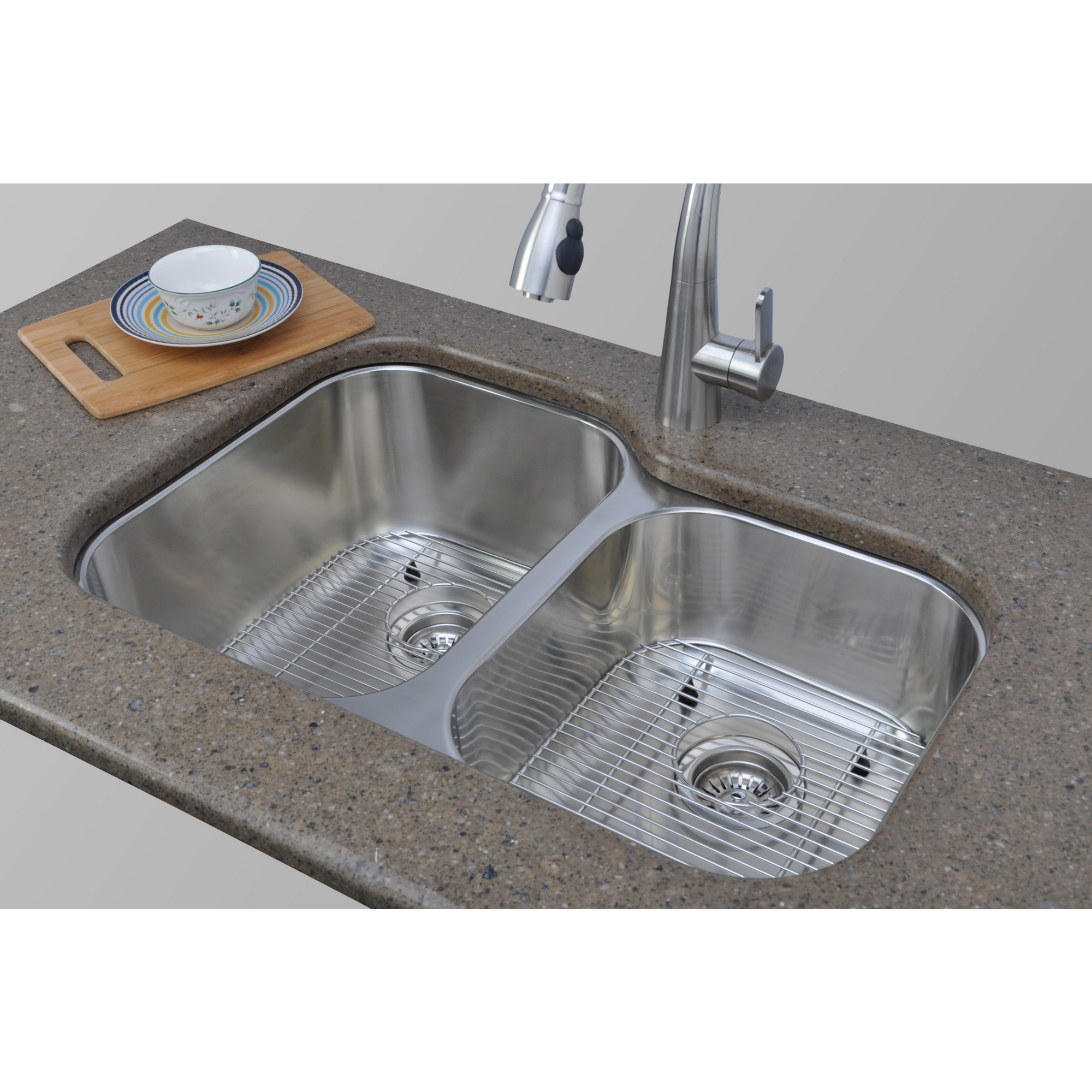 Wells Sinkware 17 Gauge Deck/ 18 Gauge Double Bowl Undermount Stainless Steel Kitchen Sink