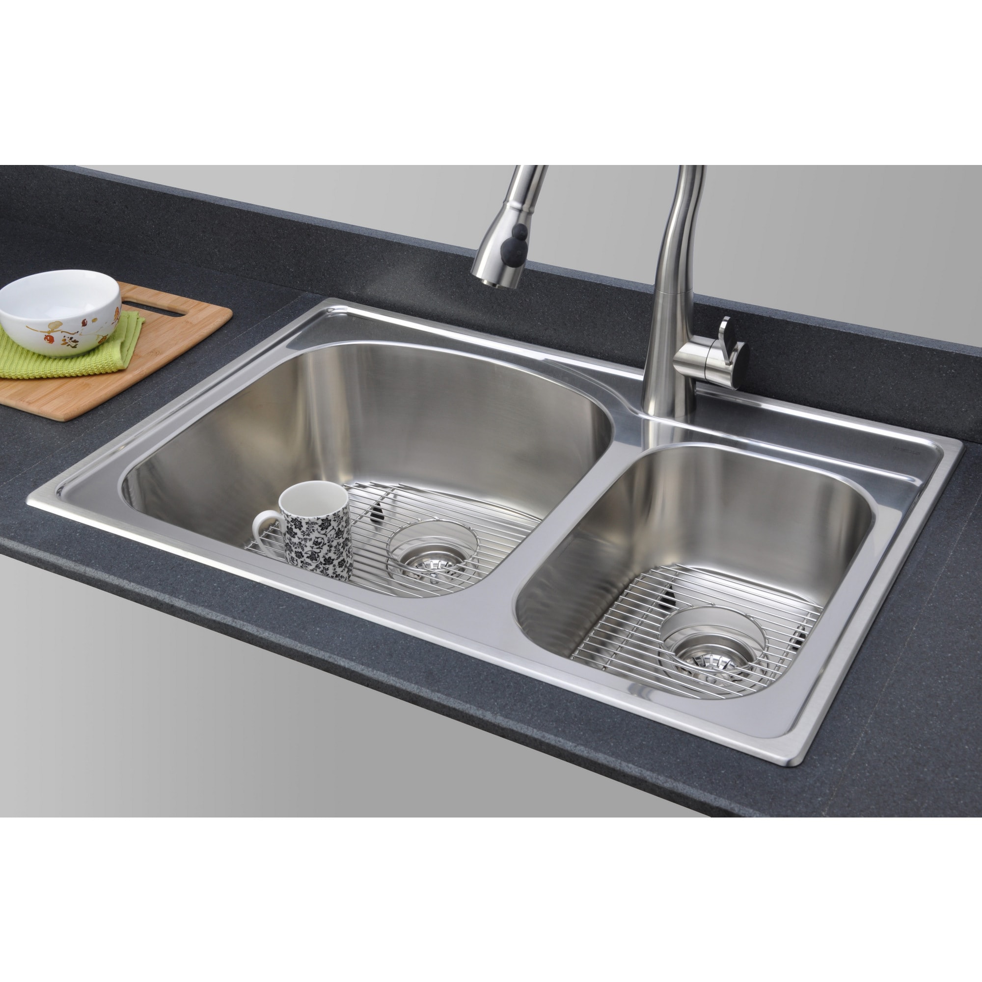 Wells Sinkware 18 Gauge Double Bowl Topmount Stainless Steel Kitchen Sink