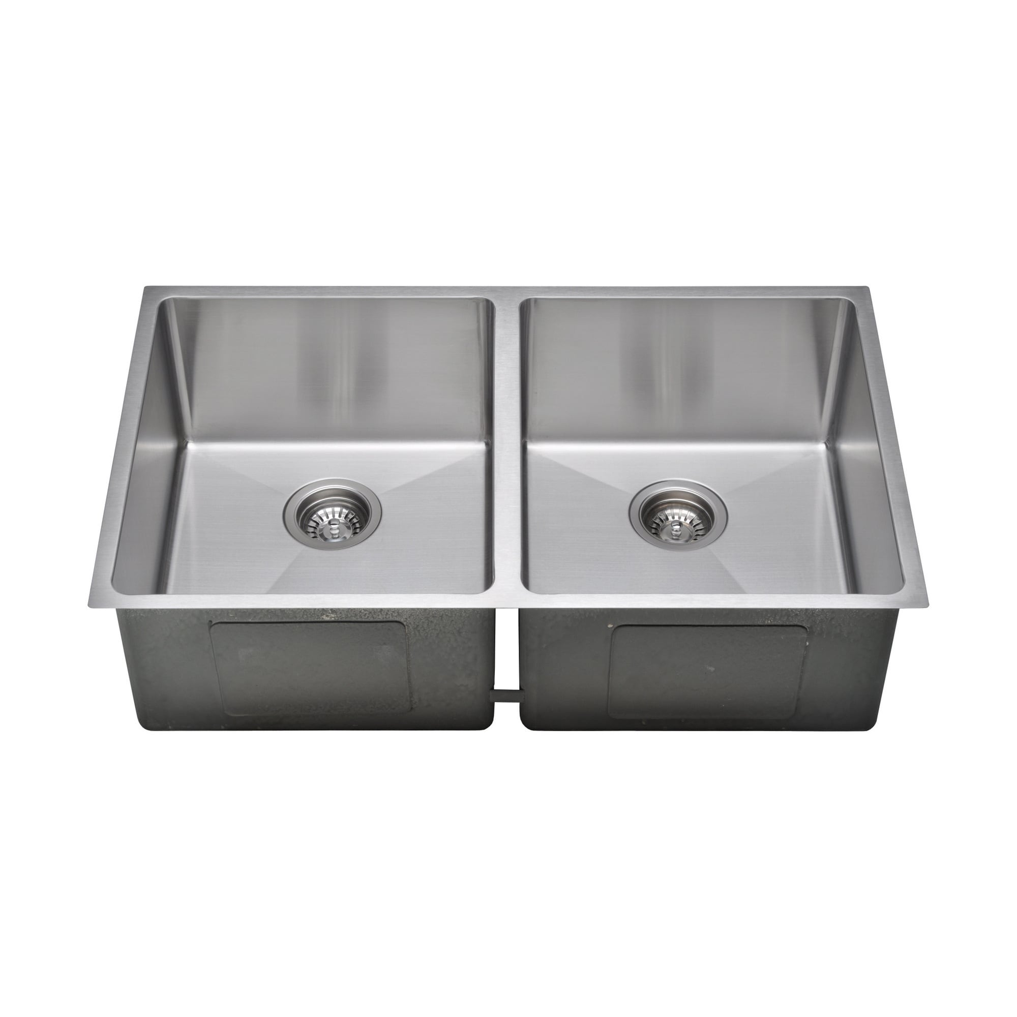 Wells Sinkware Commercial Grade 16 Gauge Handcrafted Double Bowl Undermount Stainless Steel Kitchen Sink