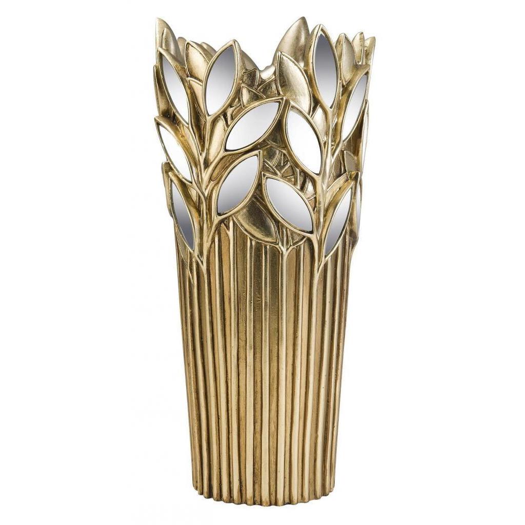 Gaia 15 inch Gold Polyresin Decorative Vase