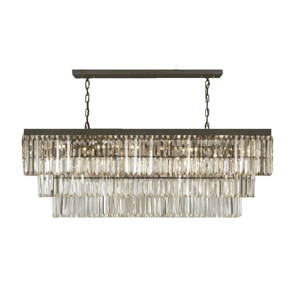 Odeon Crystal Fringe 12 light Rectangular Chandelier