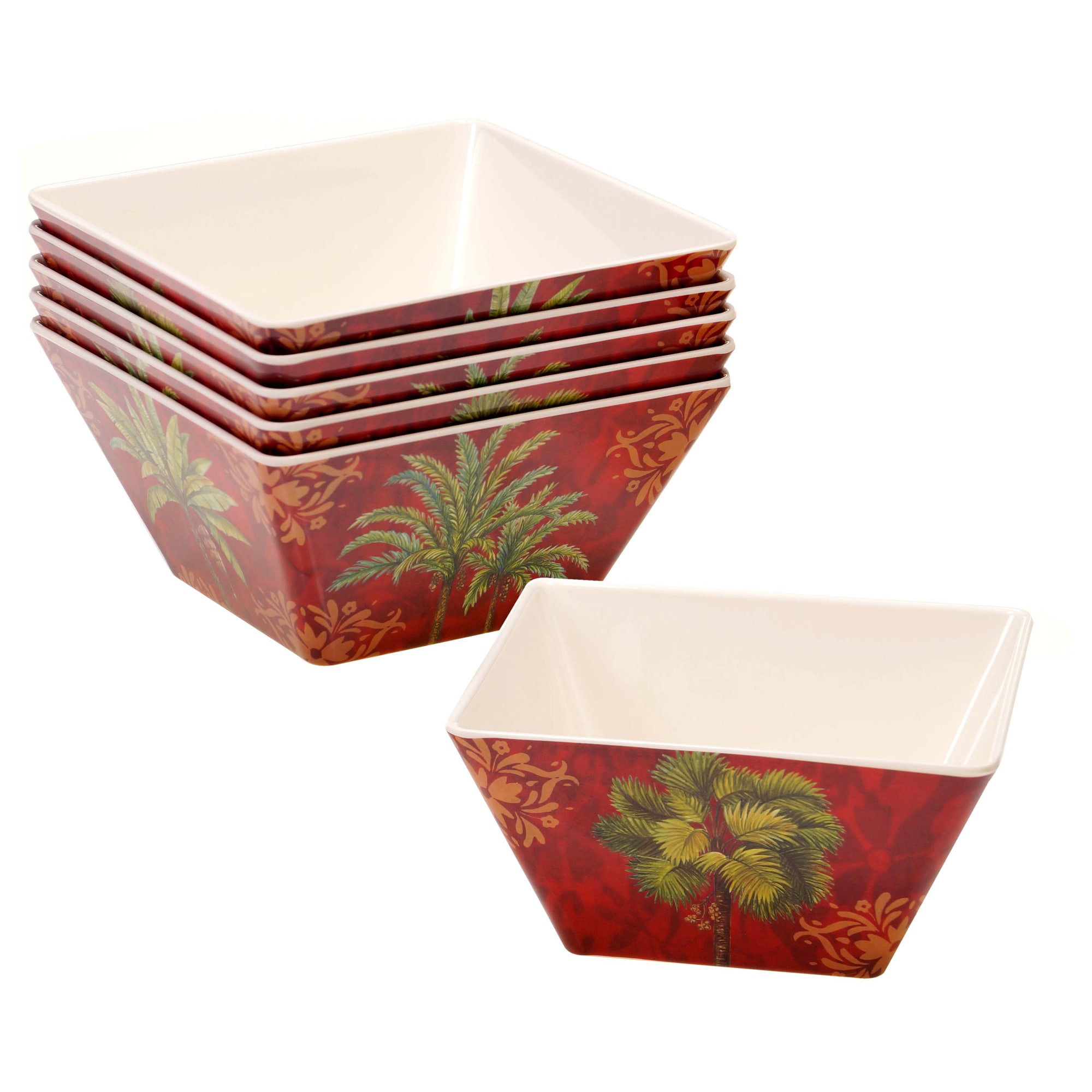 Certified International Sunset Palm Melamine Ice Cream Bowl (set Of 6)