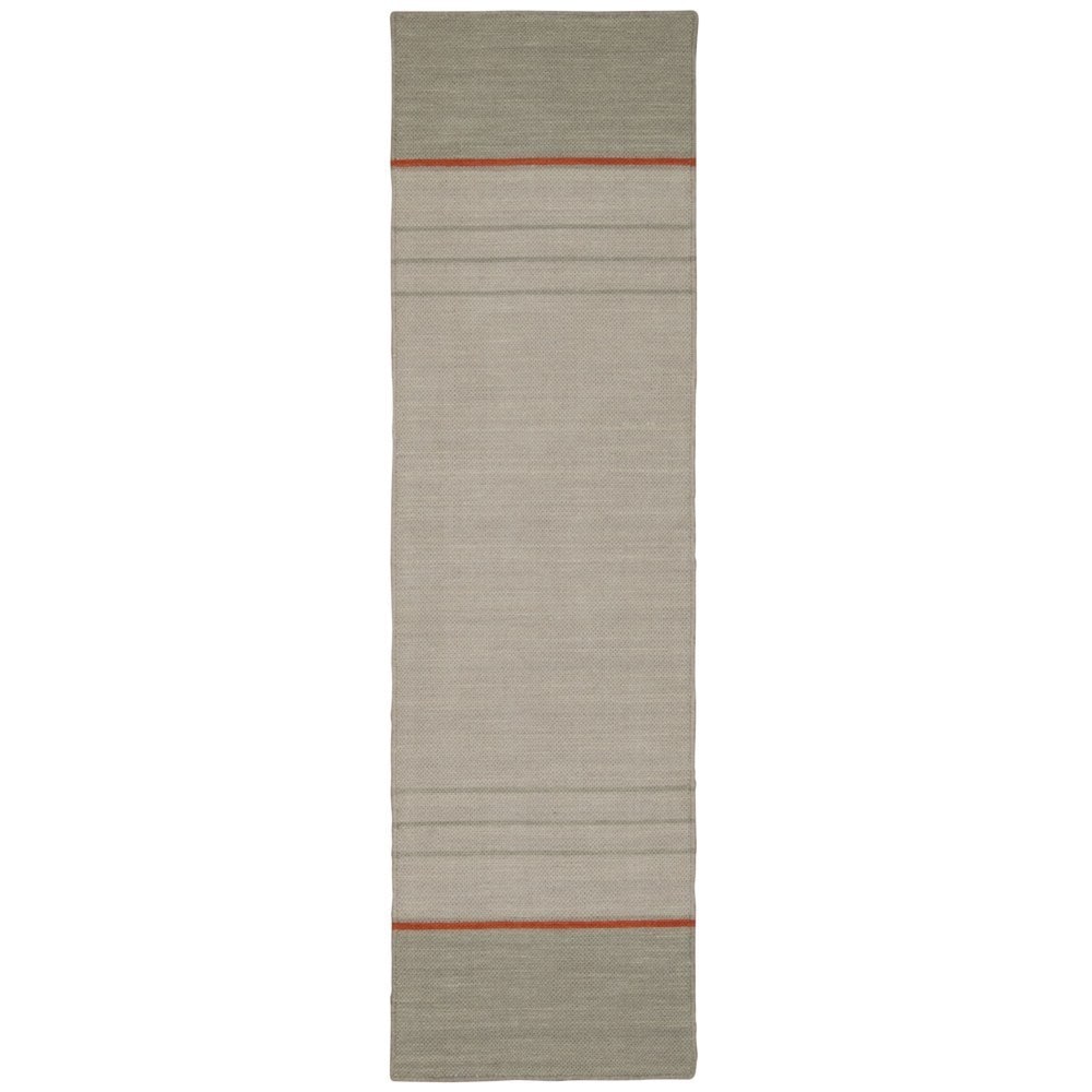 Calvin Klein Hand loomed Plateau Bone Cotton/ Wool Rug (23 X 8)