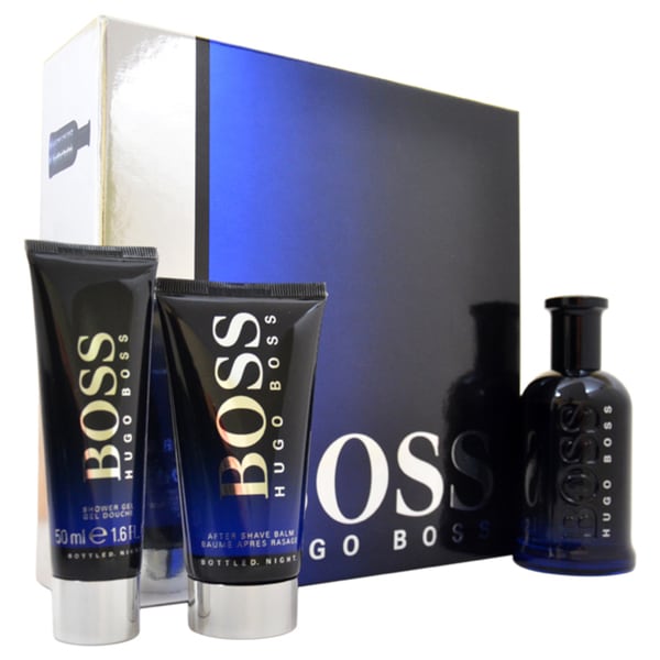Boss Bottled Night by Hugo Boss for Men 3piece Gift Set Free