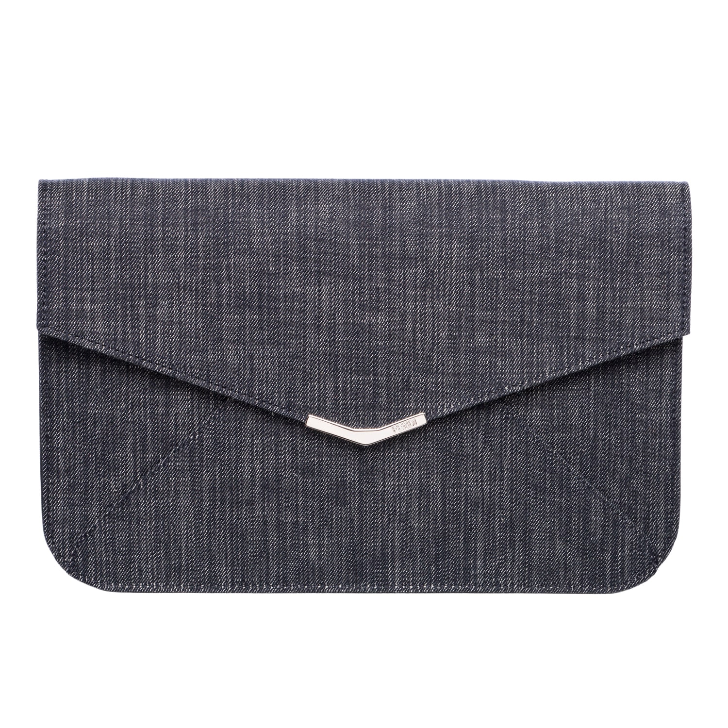 Fendi 8m0312 00n77 F0ml3 2jours Denim Clutch