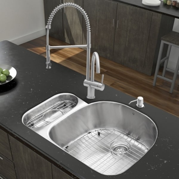 VIGO Fulton Stainless Steel Kitchen Sink and Dresden Faucet Set