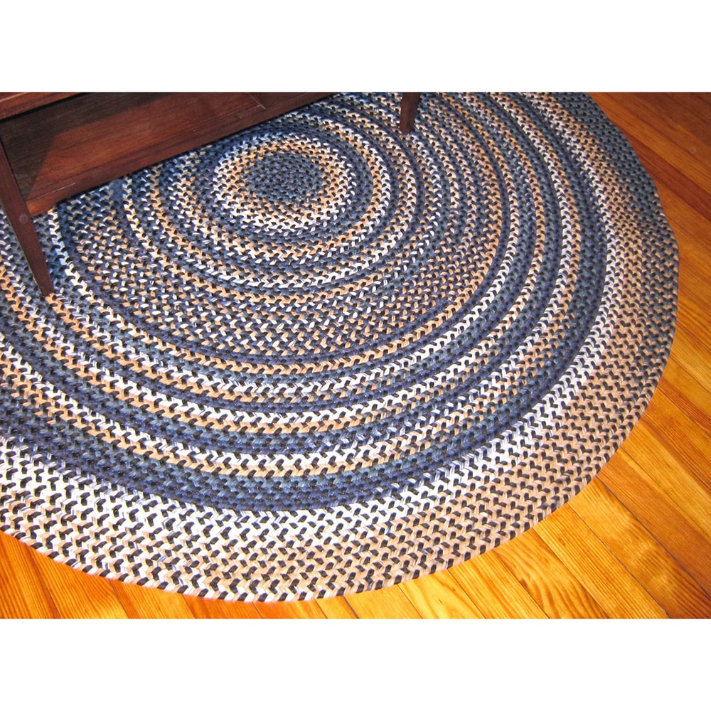 Watch Hill Black And Brown Braided Rug (6 Round)