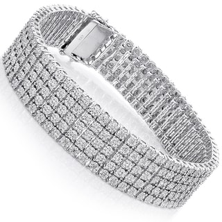 Sterling Silver 4 5ct Tdw 5 Row Pave Diamond Bracelet H I Si1 Sterling Silver 4 5ct Tdw 5 Row Pave Diamond Bracelet H I Si1 Si2 On Free Shipping Today 9007542