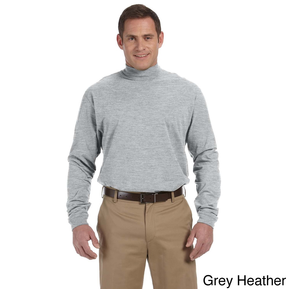 Mens Sueded Cotton Jersey Mock Turtleneck