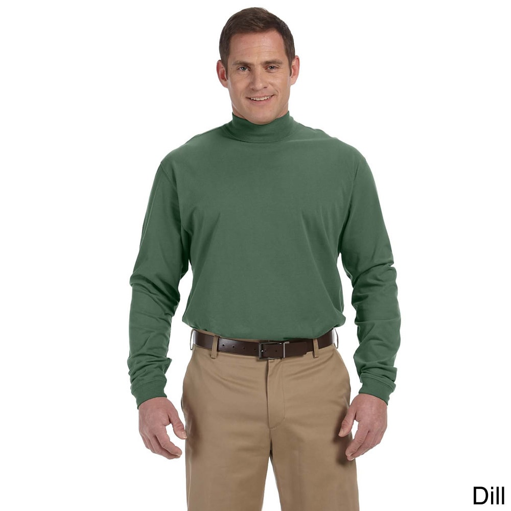 Mens Sueded Cotton Jersey Mock Turtleneck