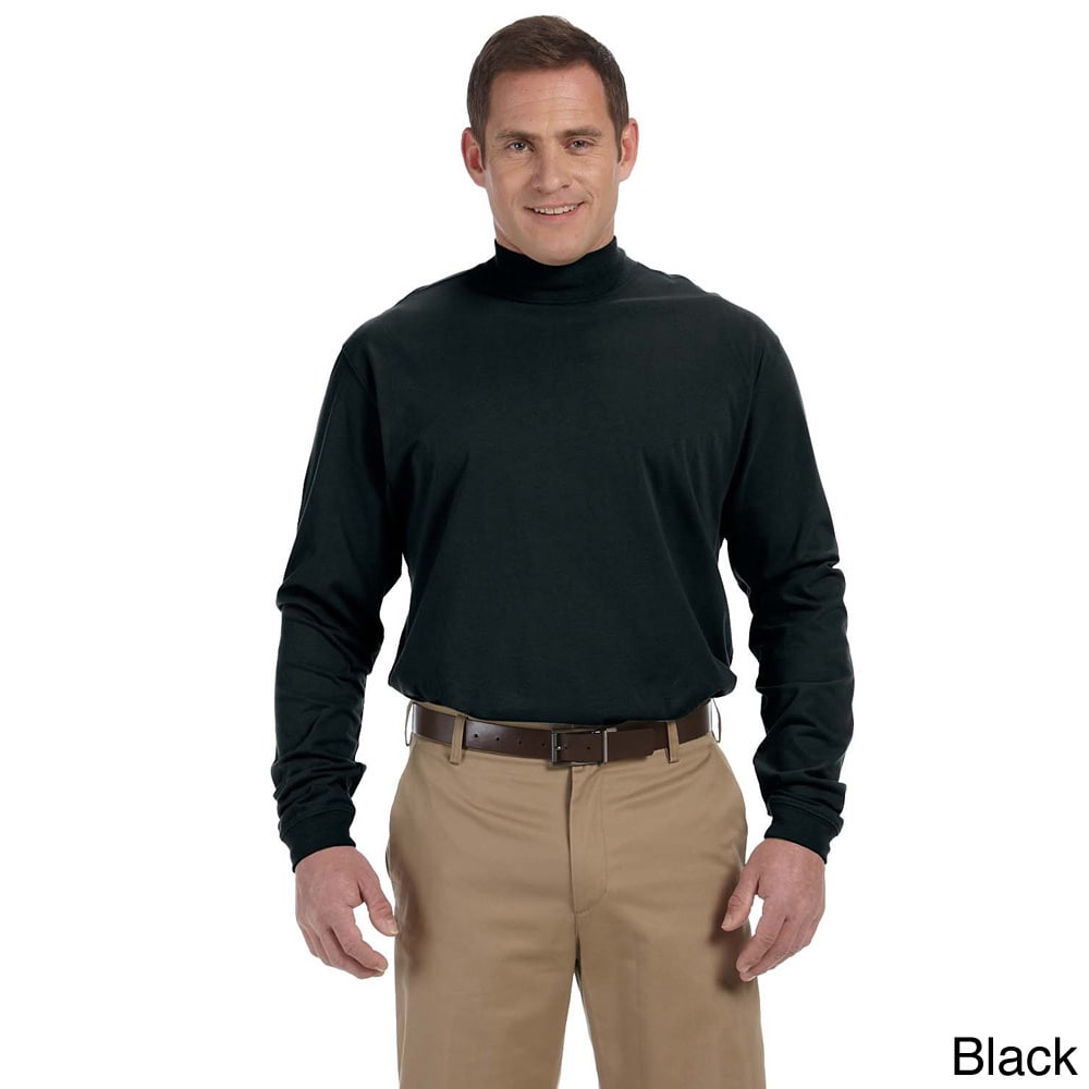 Mens Sueded Cotton Jersey Mock Turtleneck