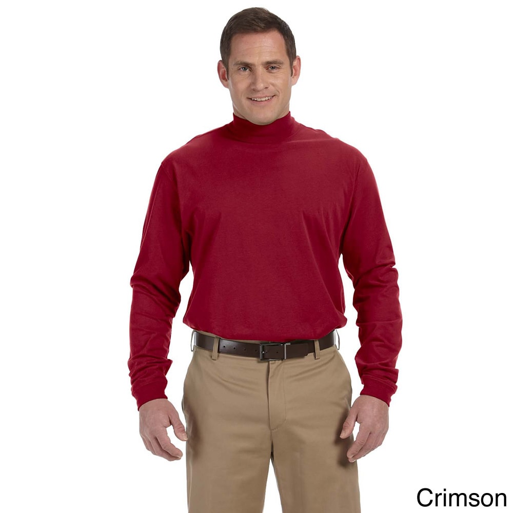 Mens Sueded Cotton Jersey Mock Turtleneck