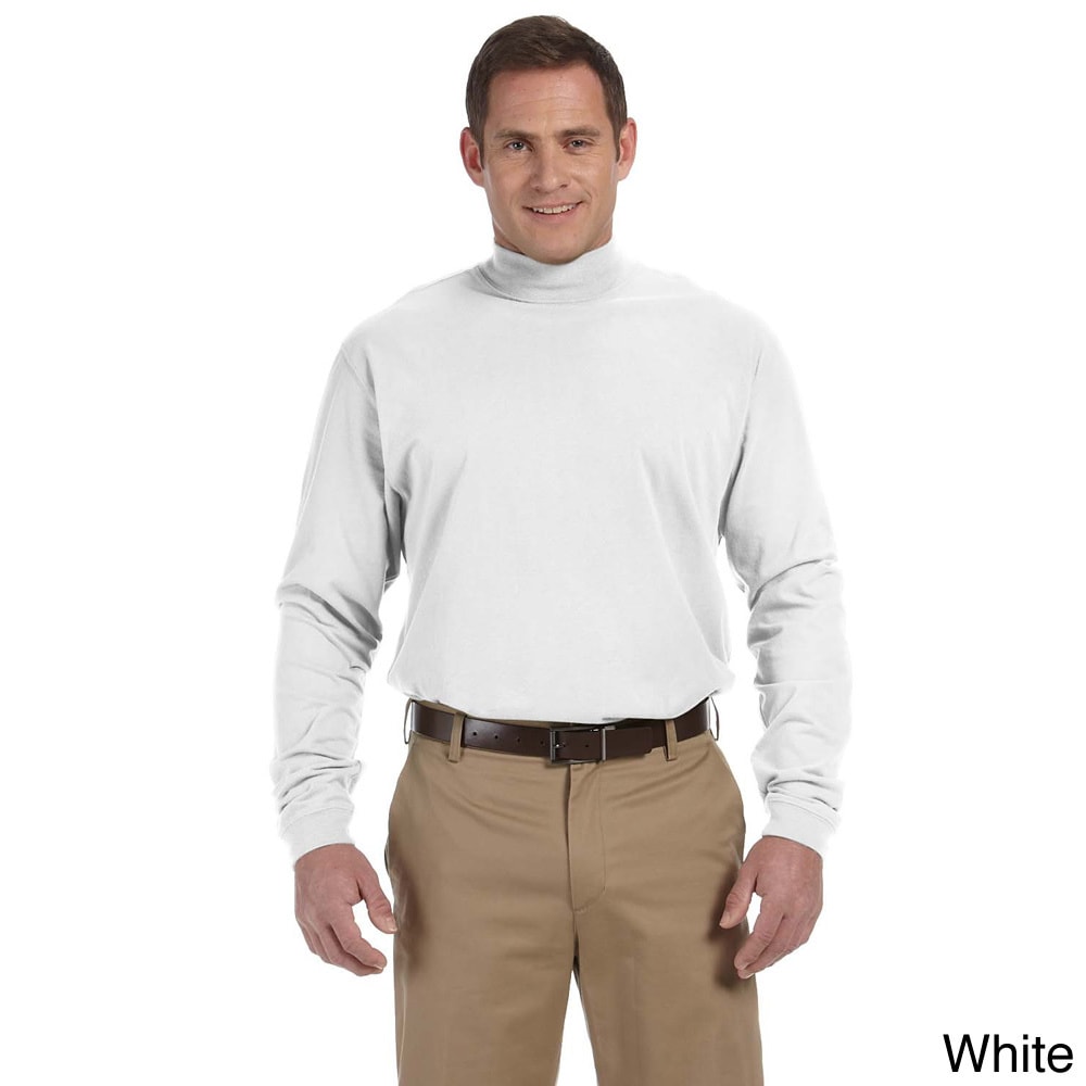 Mens Sueded Cotton Jersey Mock Turtleneck