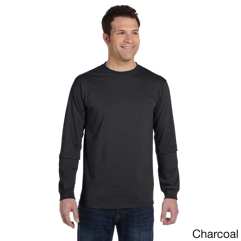 Econscious Mens Organic Cotton Classic Long Sleeve T shirt Grey Size XXL