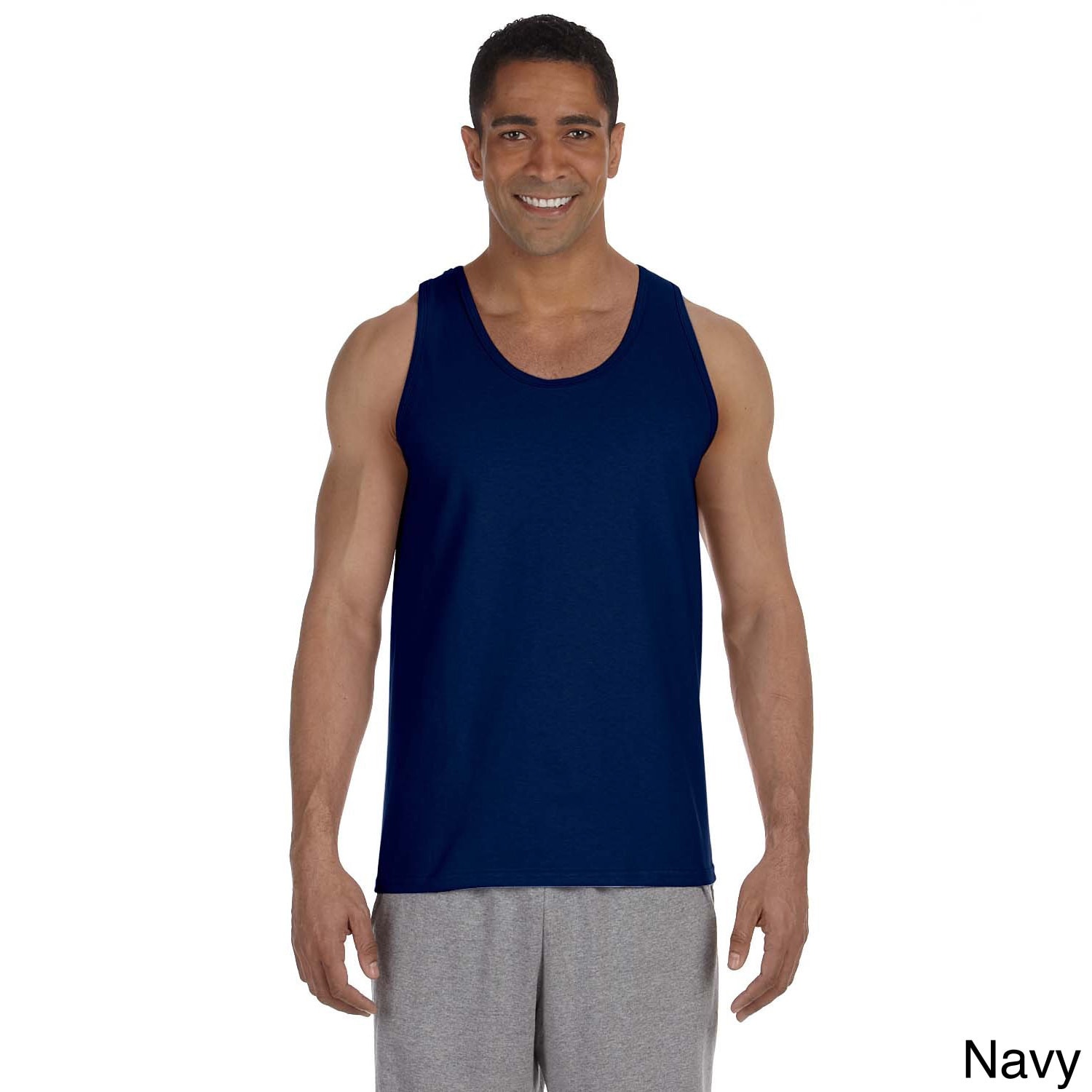 Gildan Mens Ultra Cotton Tank Top Navy Size XXL