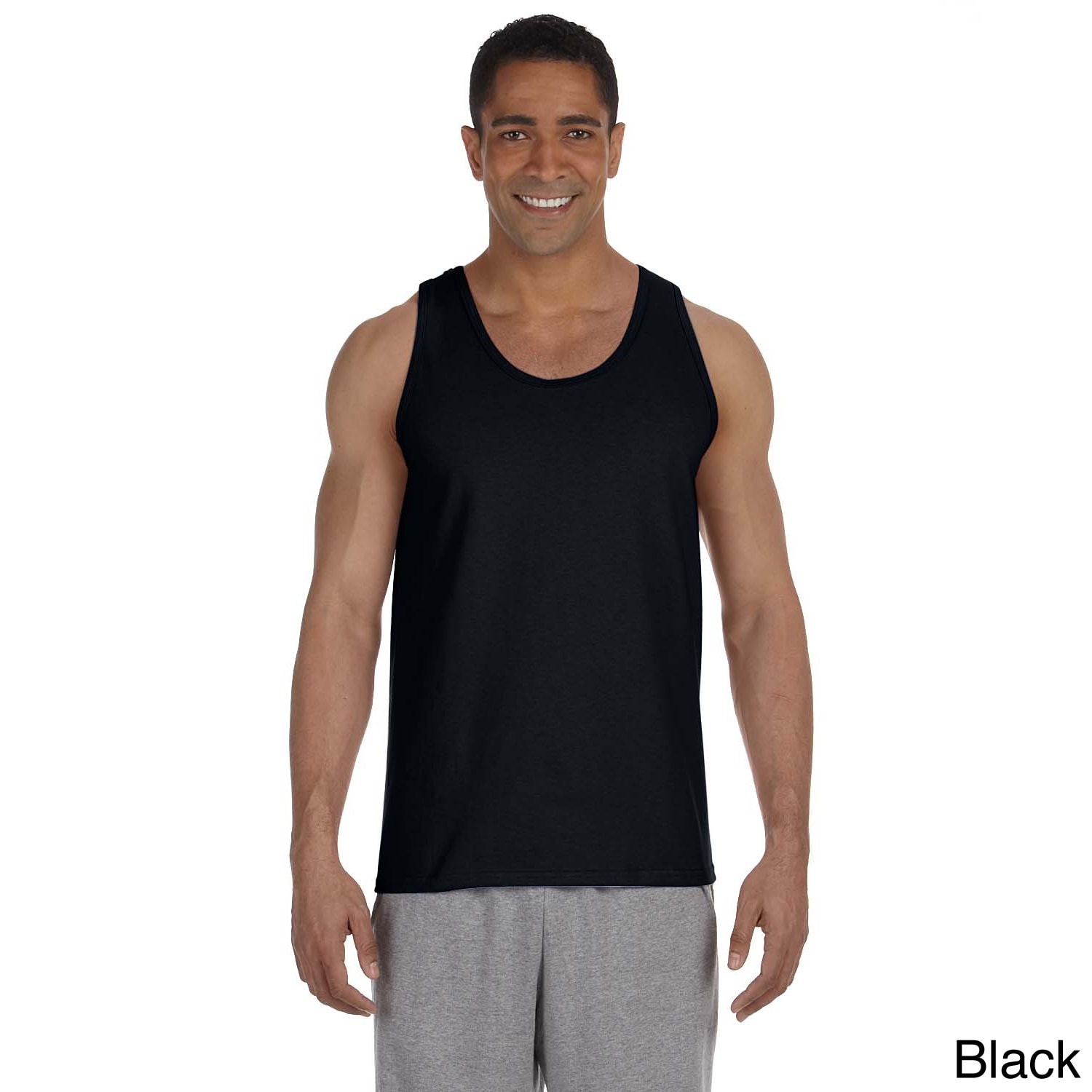 Gildan Mens Ultra Cotton Tank Top Black Size XXL