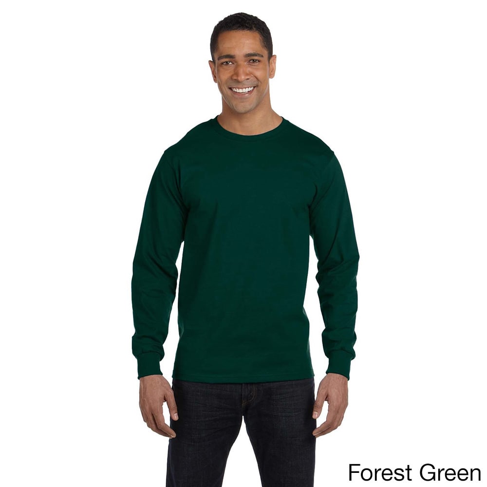 Gildan Mens Dry Blend Long Sleeve T shirt Green Size XXL