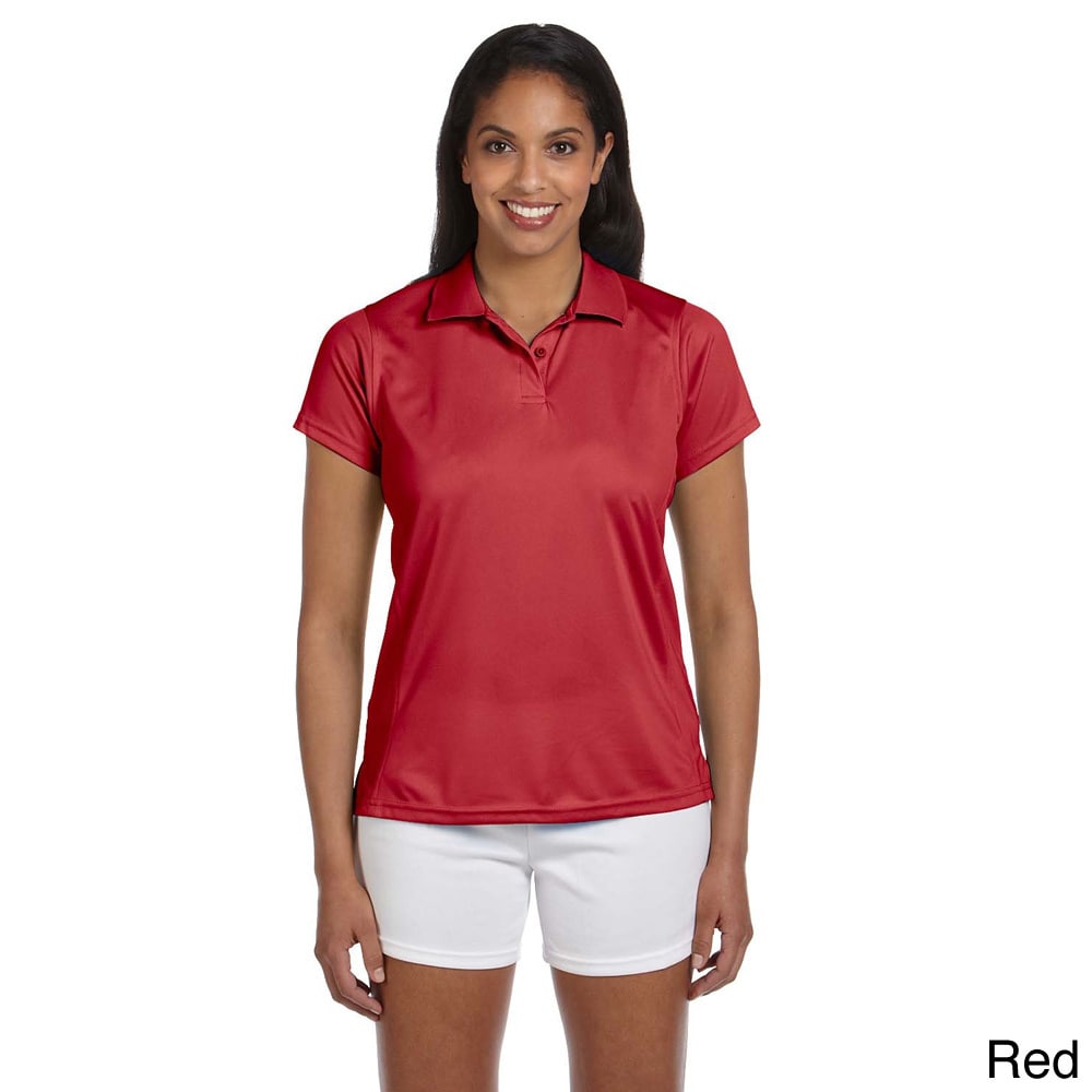 Harriton Ladies 4 Oz. Polytech Polo Red Size XXL (18)