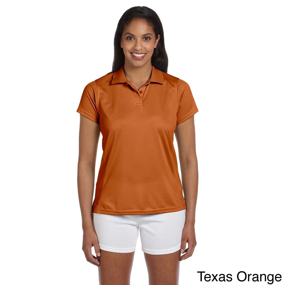 Harriton Ladies 4 Oz. Polytech Polo Orange Size XXL (18)