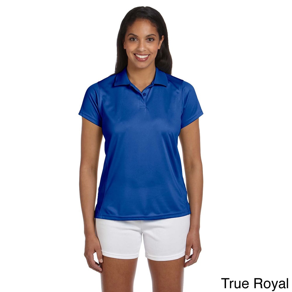 Harriton Ladies 4 Oz. Polytech Polo Blue Size XXL (18)