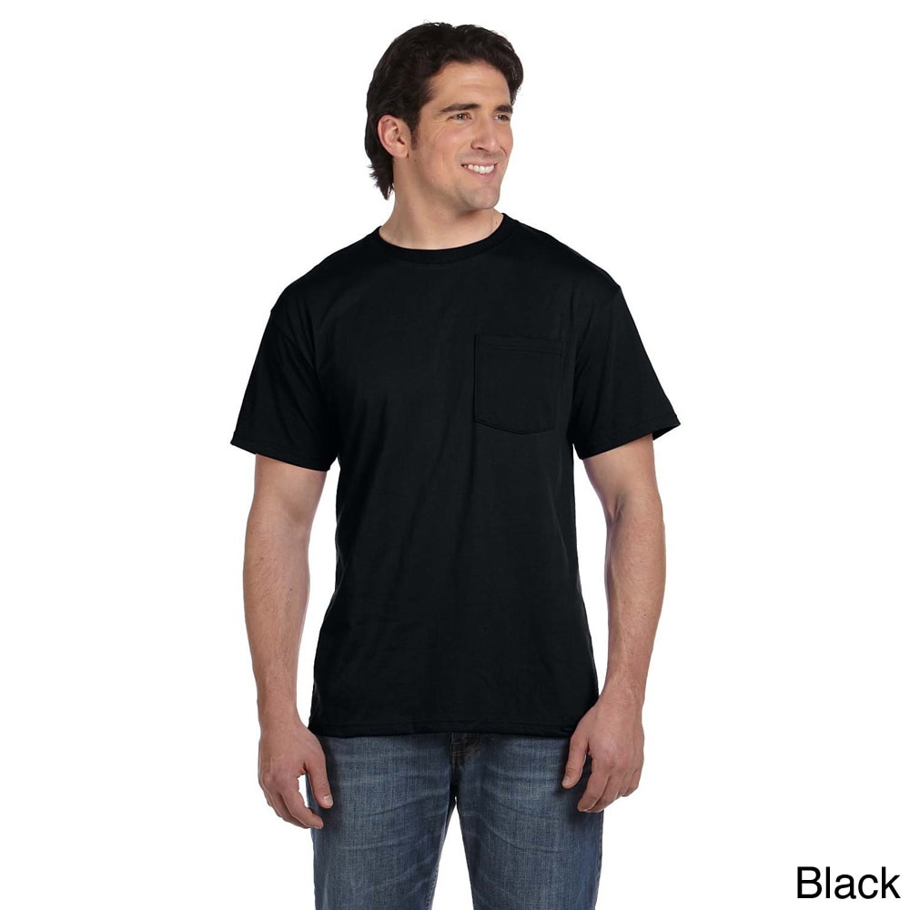 Fruit Of The Loom 5.6 ounce 50/50 Best Pocket T shirt Black Size XXL