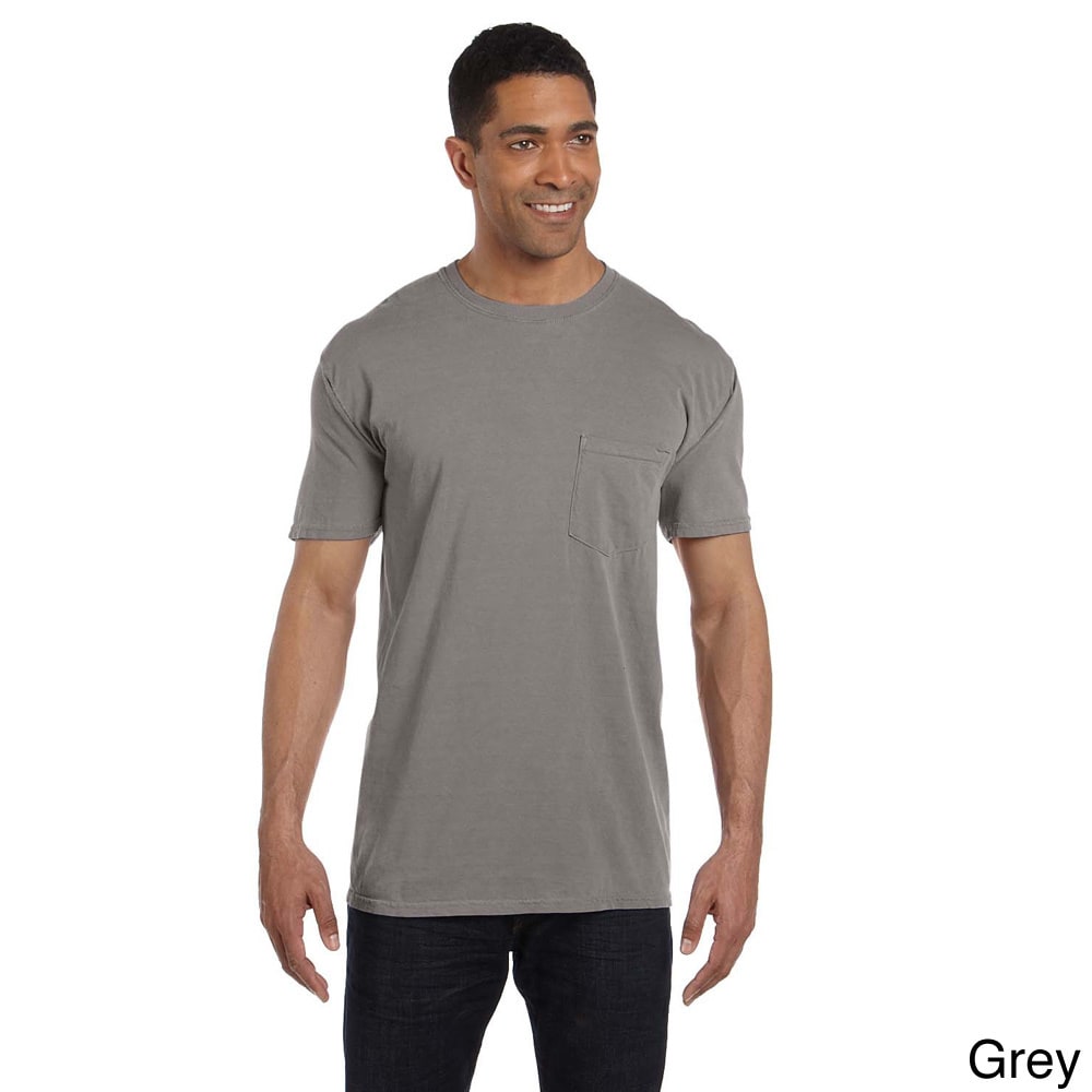 Comfort Colors 6.1 ounce Garment dyed Pocket T shirt Grey Size XXL