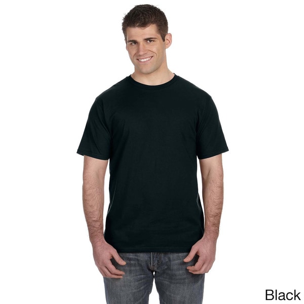 Men's Ringspun Solid Color Short Sleeve Cotton T-shirt. Opens flyout.