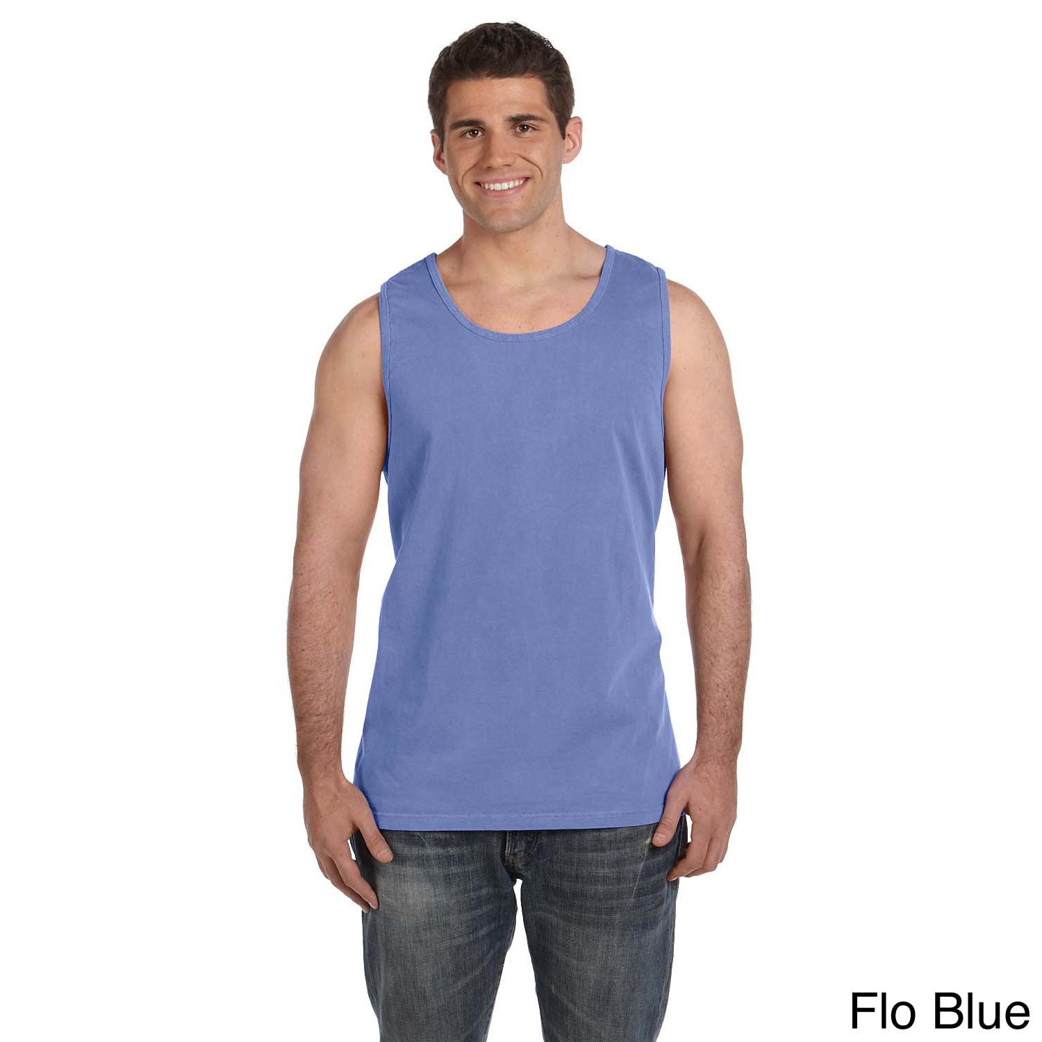 Comfort Colors Mens Ringspun Garment dyed Tank Top Blue Size XXL