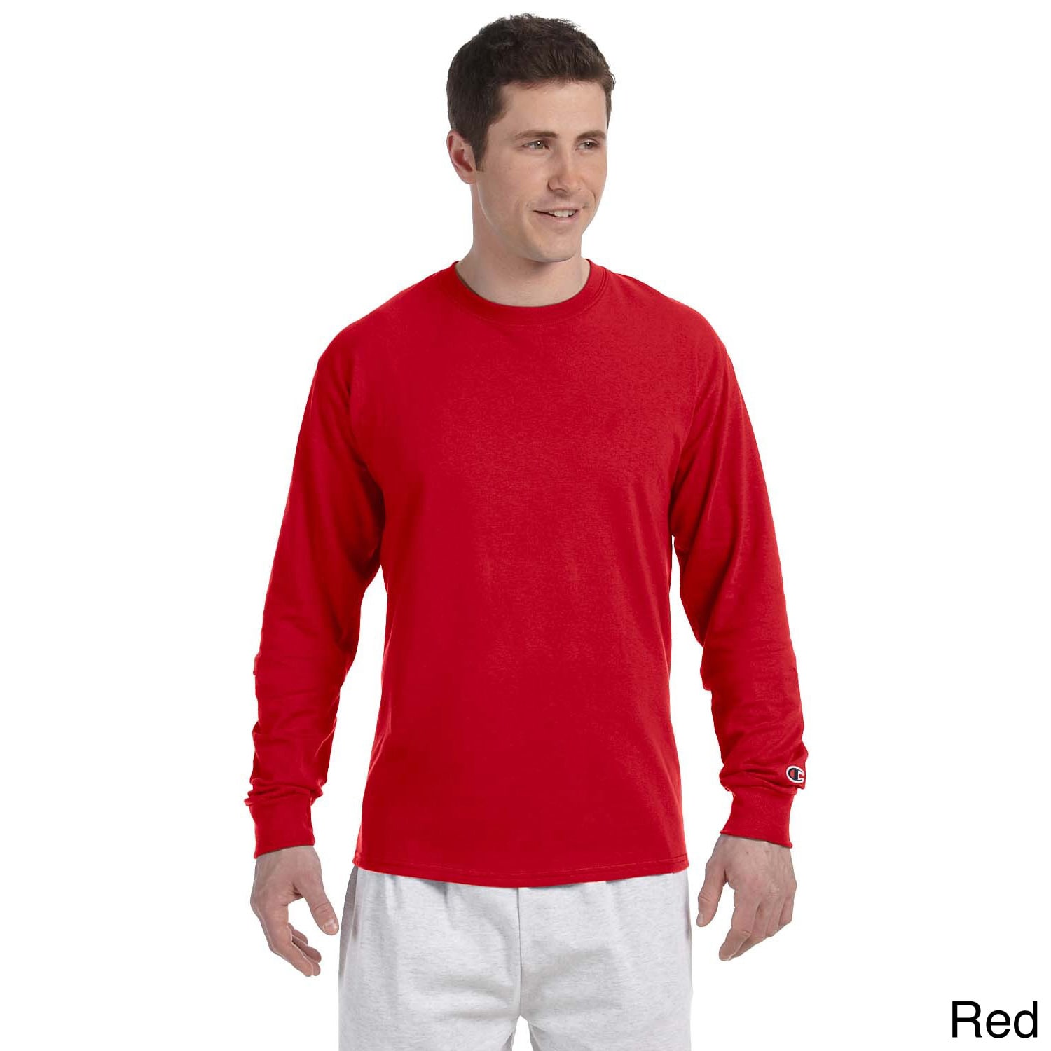 red long sleeve champion shirt