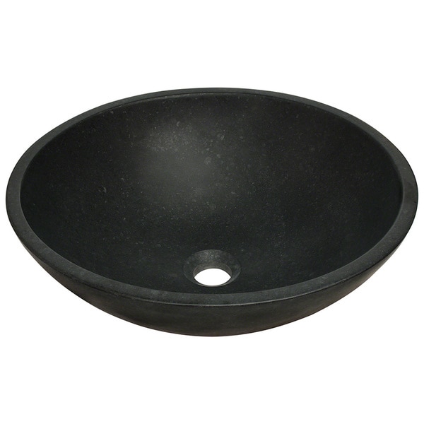 Polaris Sinks P458 Honed Basalt Black Granite Vessel Sink  