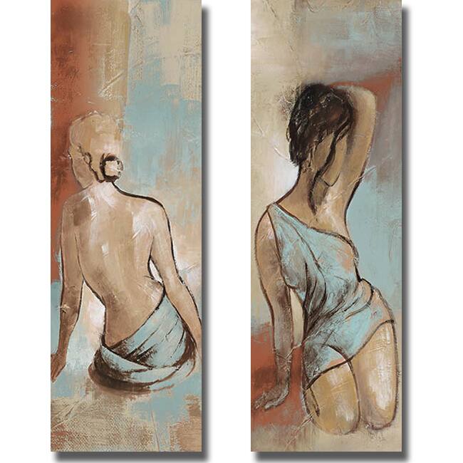 Patricia Pinto 'Seated Woman Panel I and II' 2-piece Canvas Set