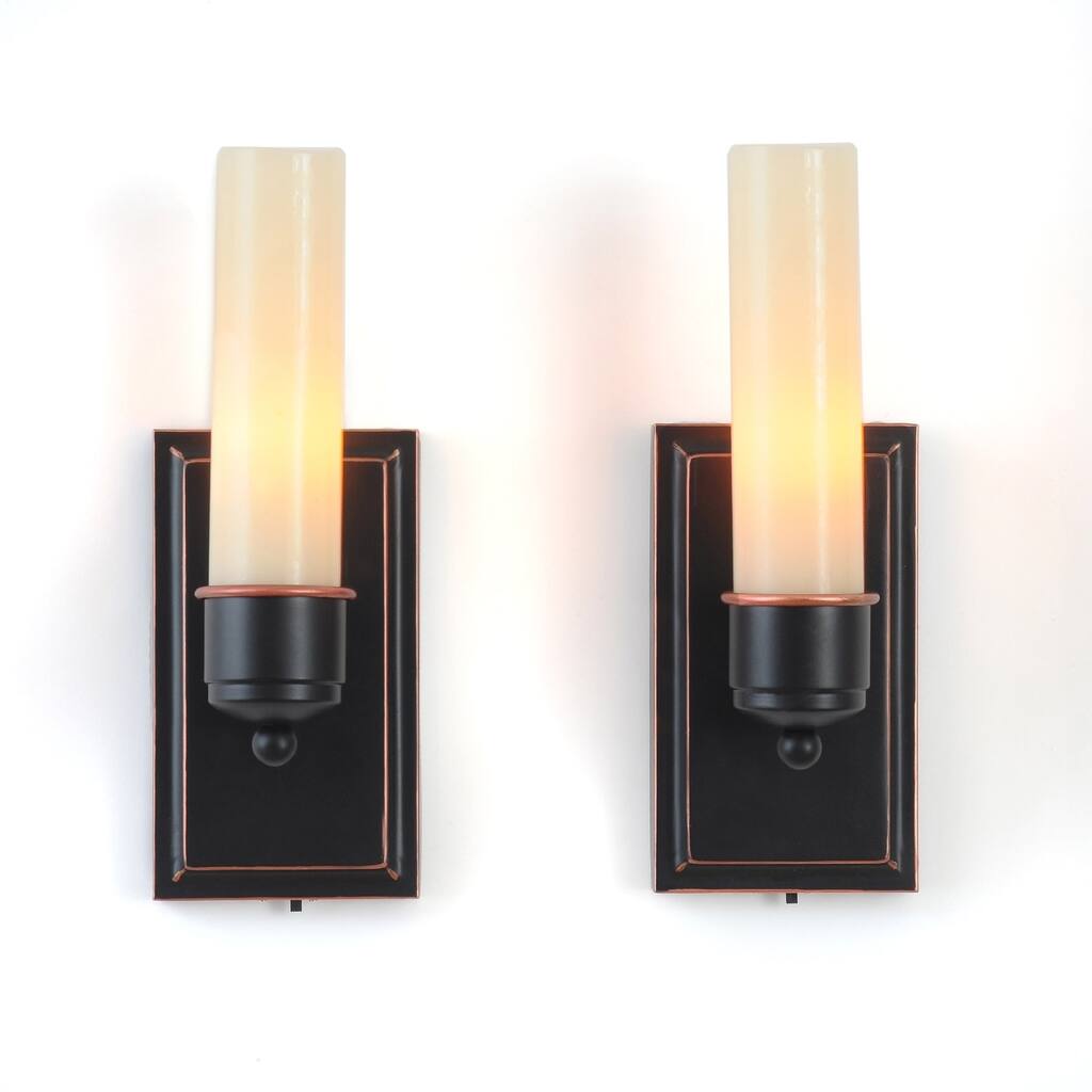 CandleTEK Wall Sconces with Flameless Candles (Set of 2)
