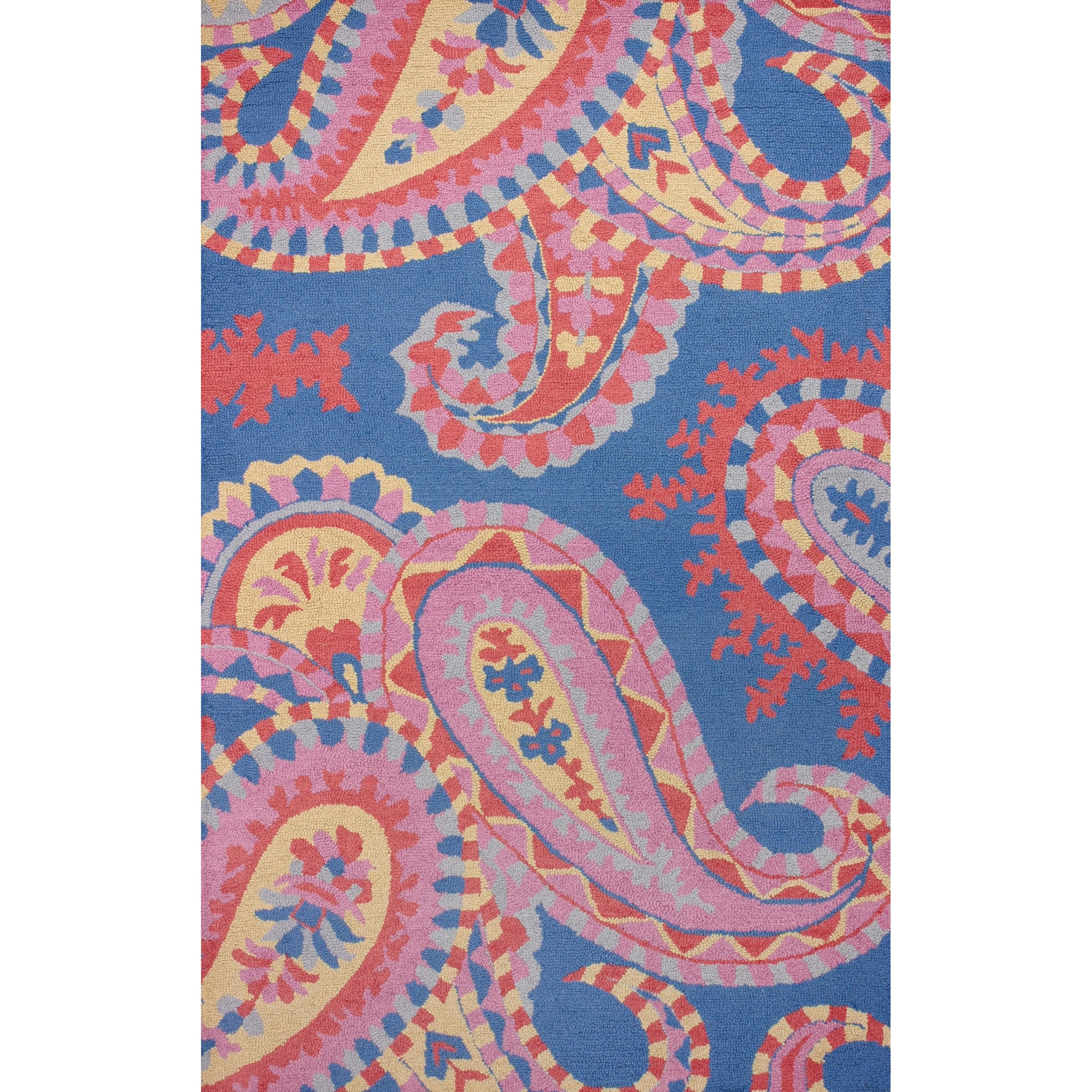 Nuloom Hand hooked Paisley Wool Blue Rug (5 X 8)