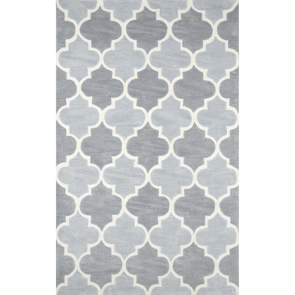 Nuloom Hand tufted Trellis Synthetics Grey Rug (76 X 96)