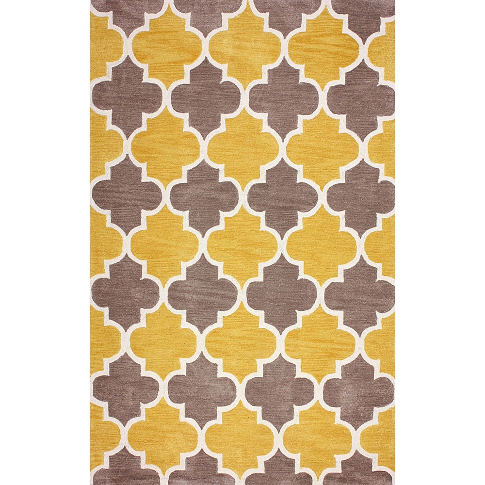 Nuloom Hand tufted Trellis Synthetics Gold Rug (86 X 116)