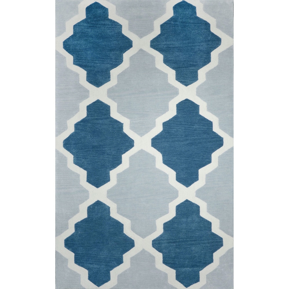 Nuloom Hand tufted Trellis Synthetics Blue Rug (76 X 96)