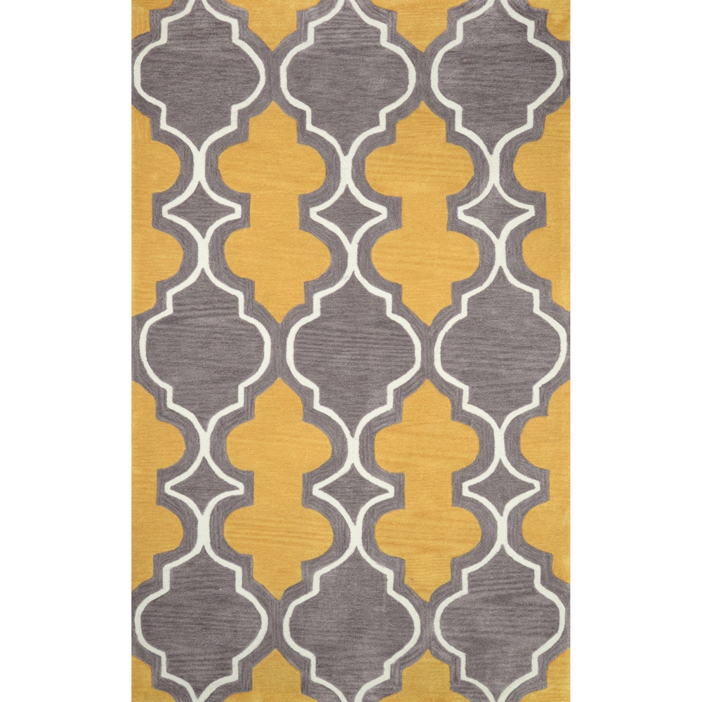 Nuloom Hand tufted Trellis Synthetics Gold Rug (76 X 96)