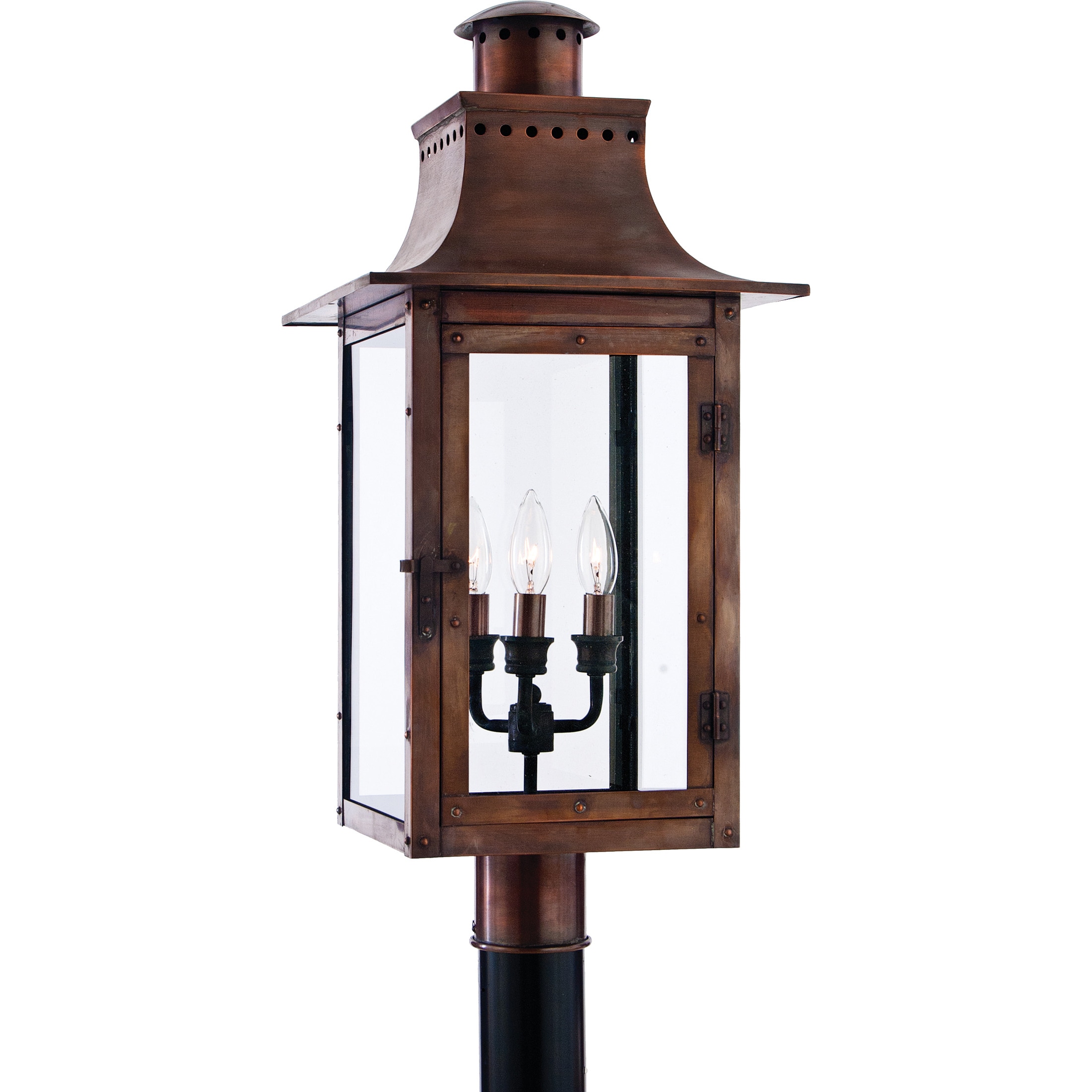 Chalmers Large Aged Copper Finish Post Lantern