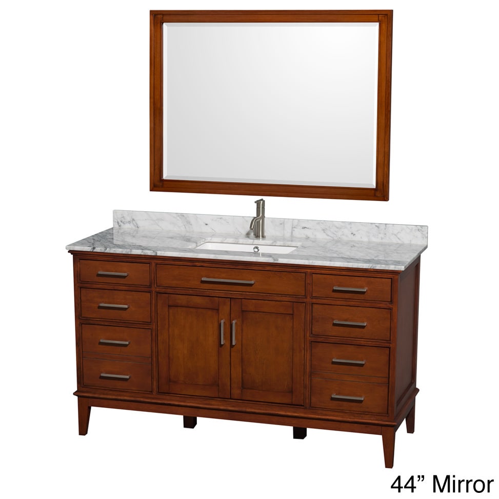 Wyndham Collection Hatton 60 inch Light Chestnut Single Vanity