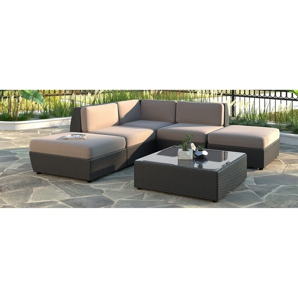 Corliving Seattle 6 Piece Chaise Lounge Sectional Patio Set Free Corliving Seattle 6 Piece Chaise Lounge Sectional Patio Set