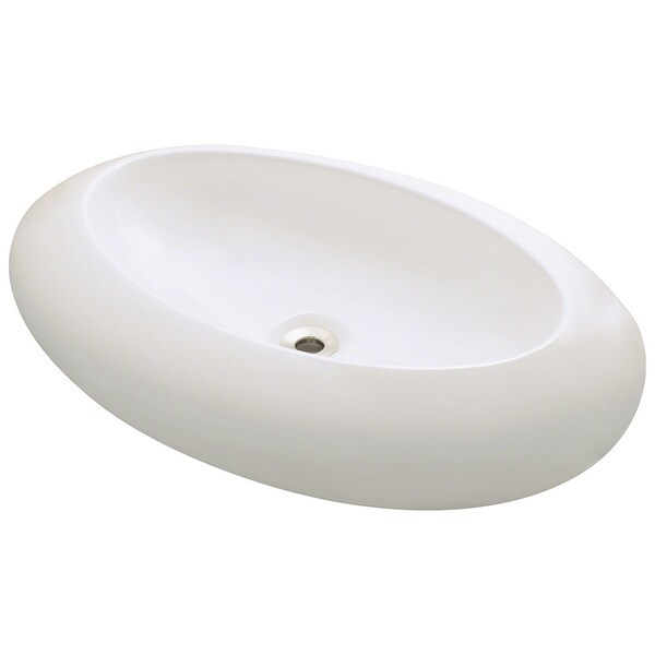 Shop Polaris Sinks P08VB Bisque Oval Porcelain Vessel Sink Free
