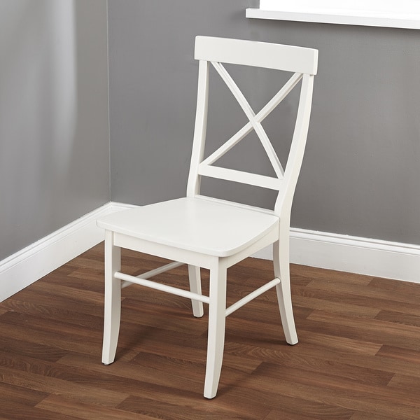 Simple Living Easton Antique White Cross-back Chair - Overstock - 9009444