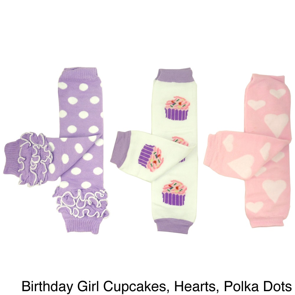 Crummy Bunny Baby Girls Leg Warmers (set Of 3)