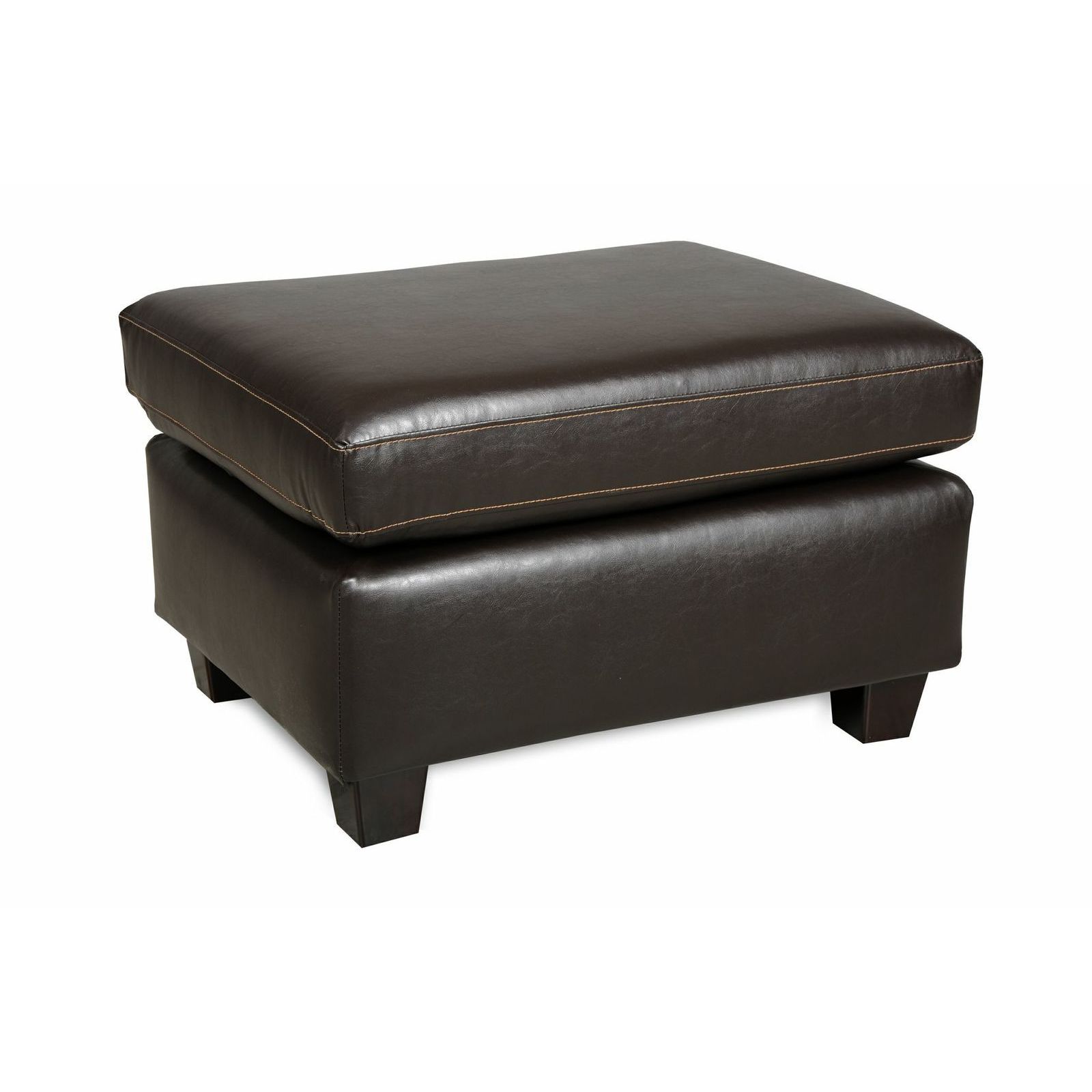 Sofab Mocha Brown Faux Leather Ottoman