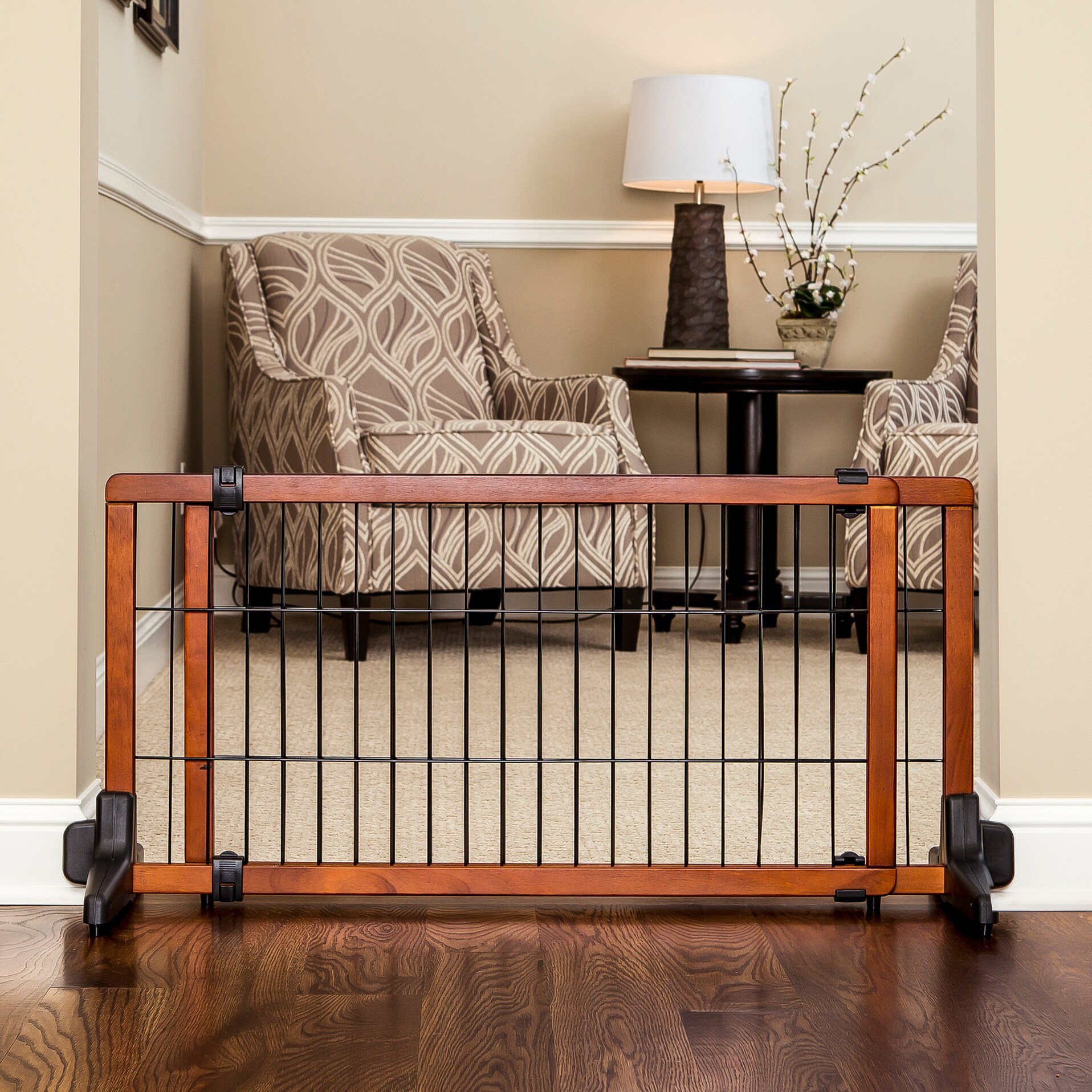 freestanding wooden pet gate