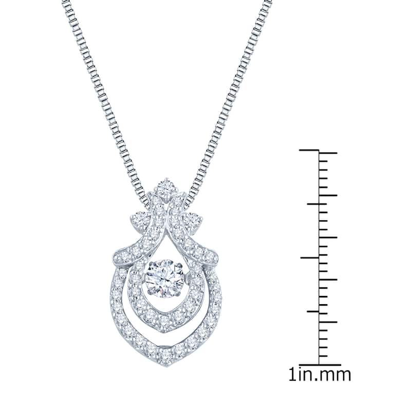 Auriya 14k White Gold 9/10ct TDW Dancing Stone Diamond Necklace