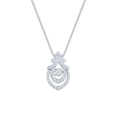 Auriya 14k White Gold 9/10ct TDW Dancing Stone Diamond Necklace