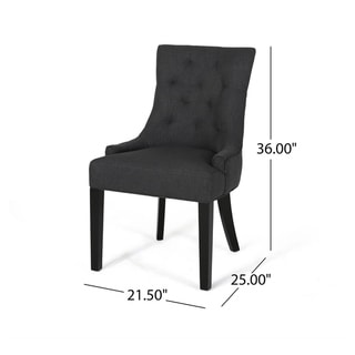 Christopher Knight Home Hayden Tufted Fabric Dining/ Accent Chair (Set of 2) by  (Dark Gray, Dark Brown)